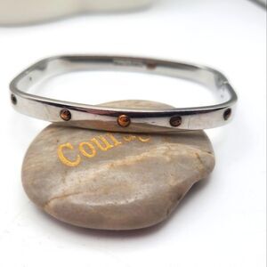 18kt‎ milor italy gold and stainless steel Hinge high fashion bracelet